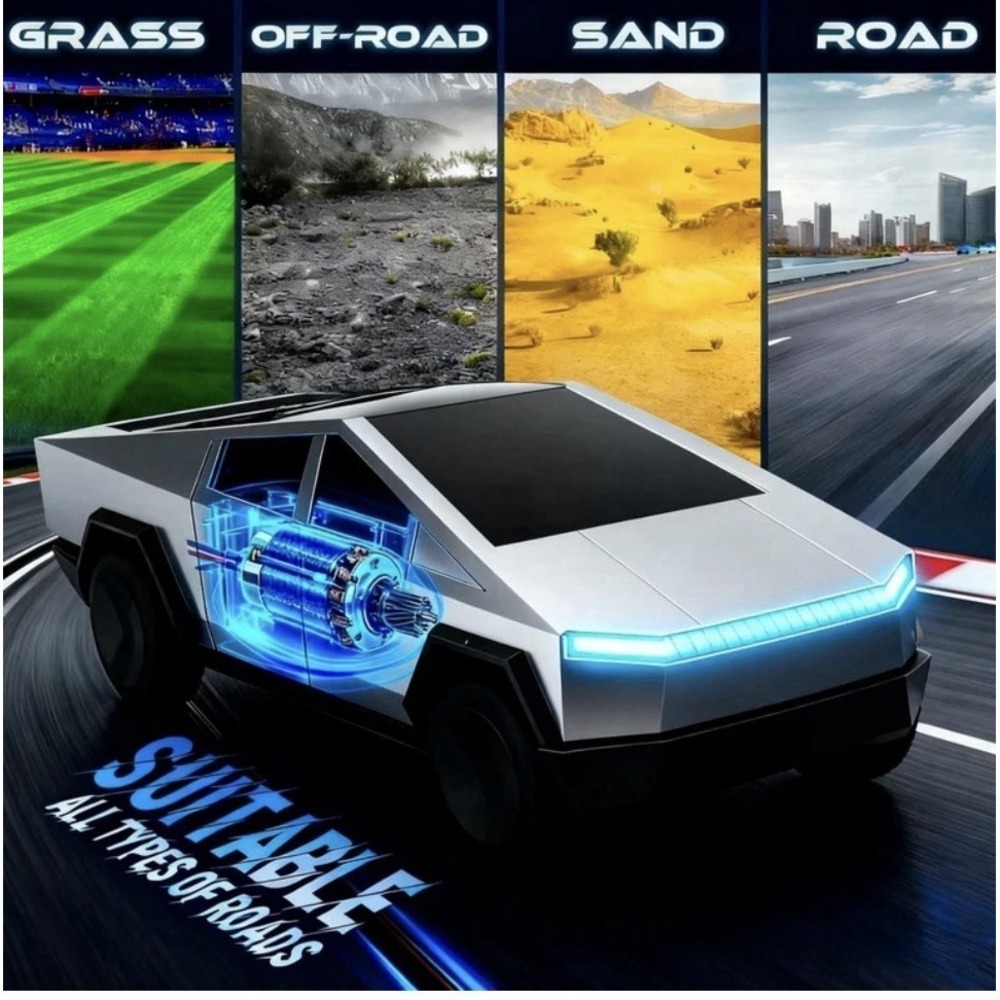 Electric CYBER Truck 2.4 GHz RC Remote Control USB Rechargeable, LED Lights NEW - Picture 3 of 11